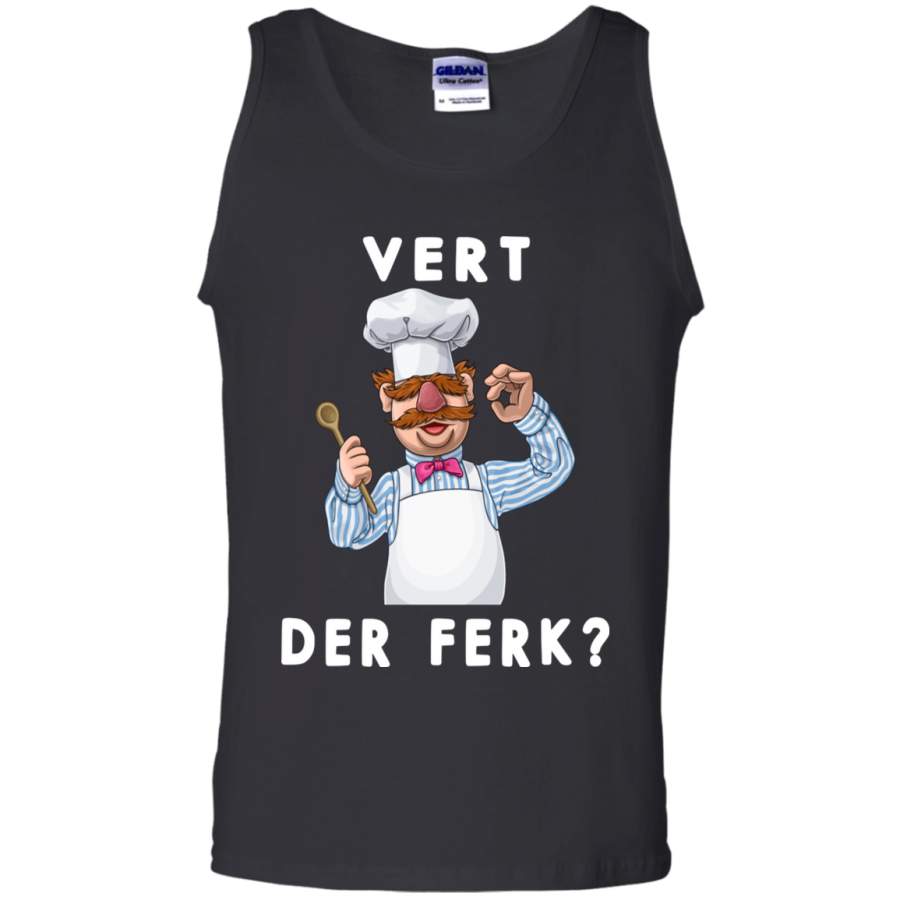 AGR Vert Der ferk Shirt Swedish Chef Tshirt Apron Kitchen Clothing Mens Tank Top