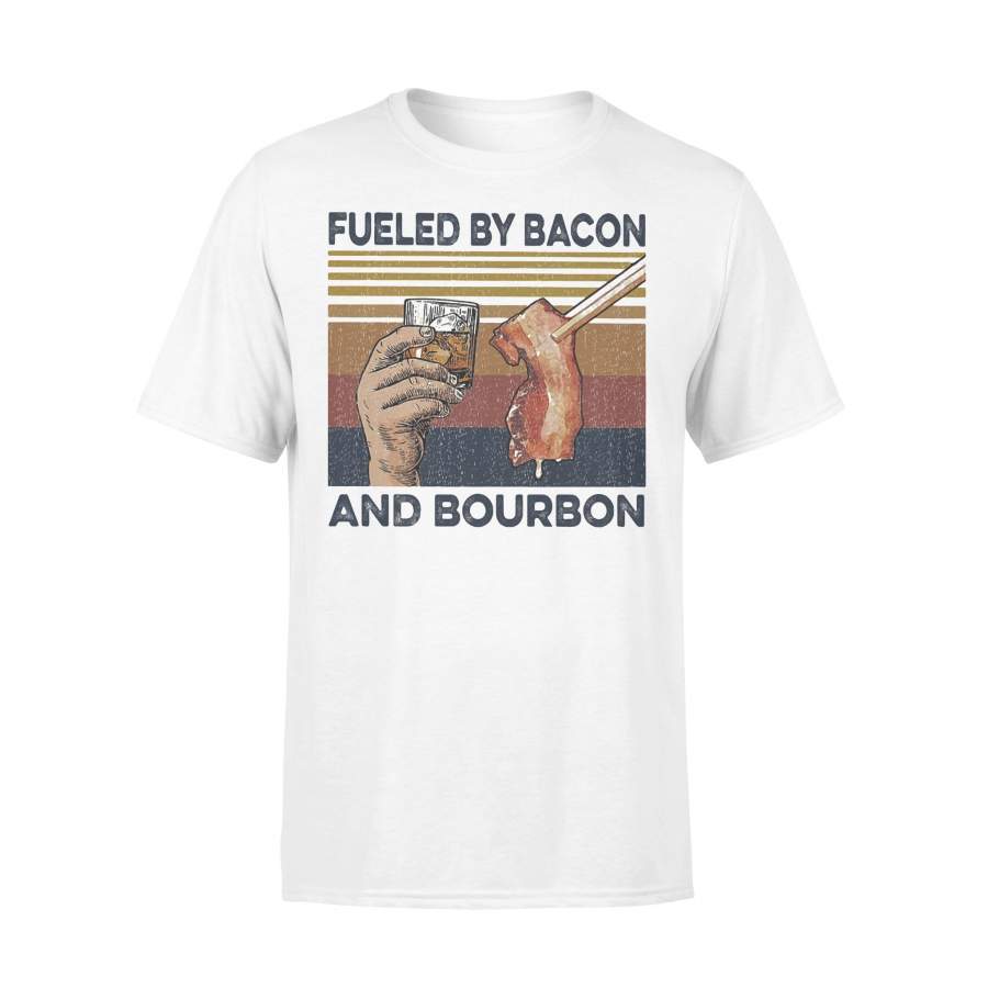 Fueled By Bacon And Bourbon Vintage Retro T-shirt