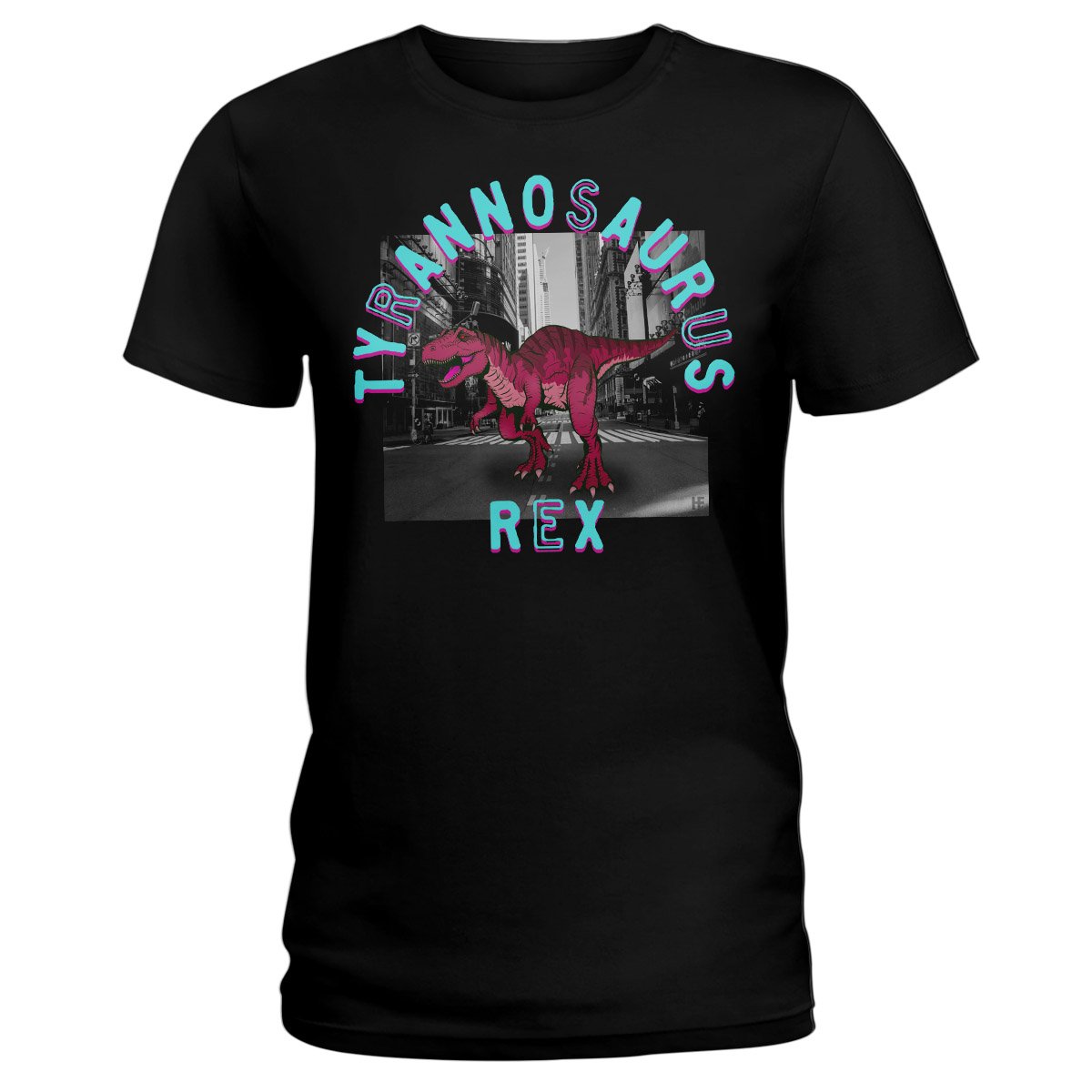 T-Square T-Rex Dinosaur Ez21 1712 Ladies T-Shirt