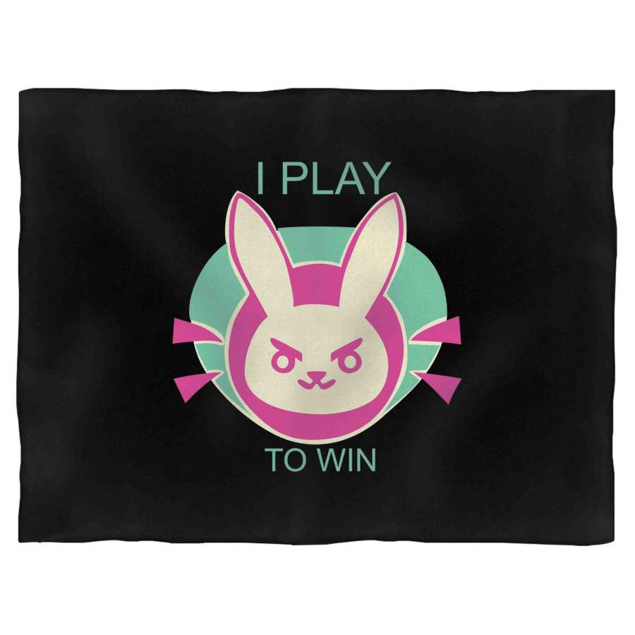 D Bunny I Play To Win Blanket