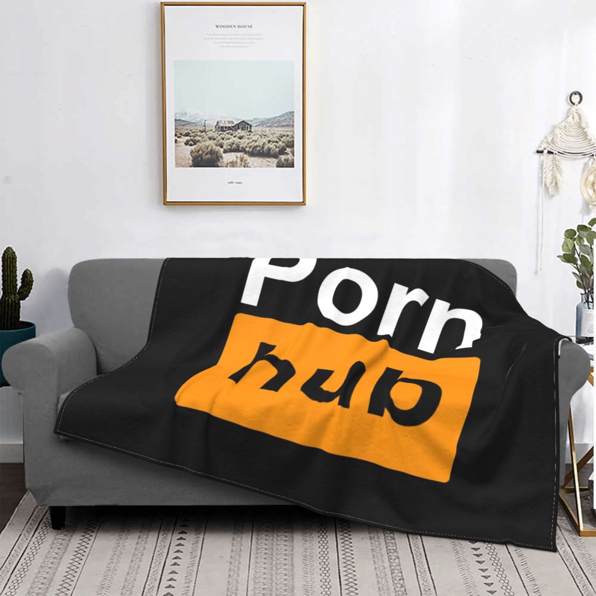 3D Printed Pornhub Logo Blankets Comfortable Soft Flannel Sprint Amuse Porn Hub Gift Throw Blanket for Sofa Home Bedroom alx