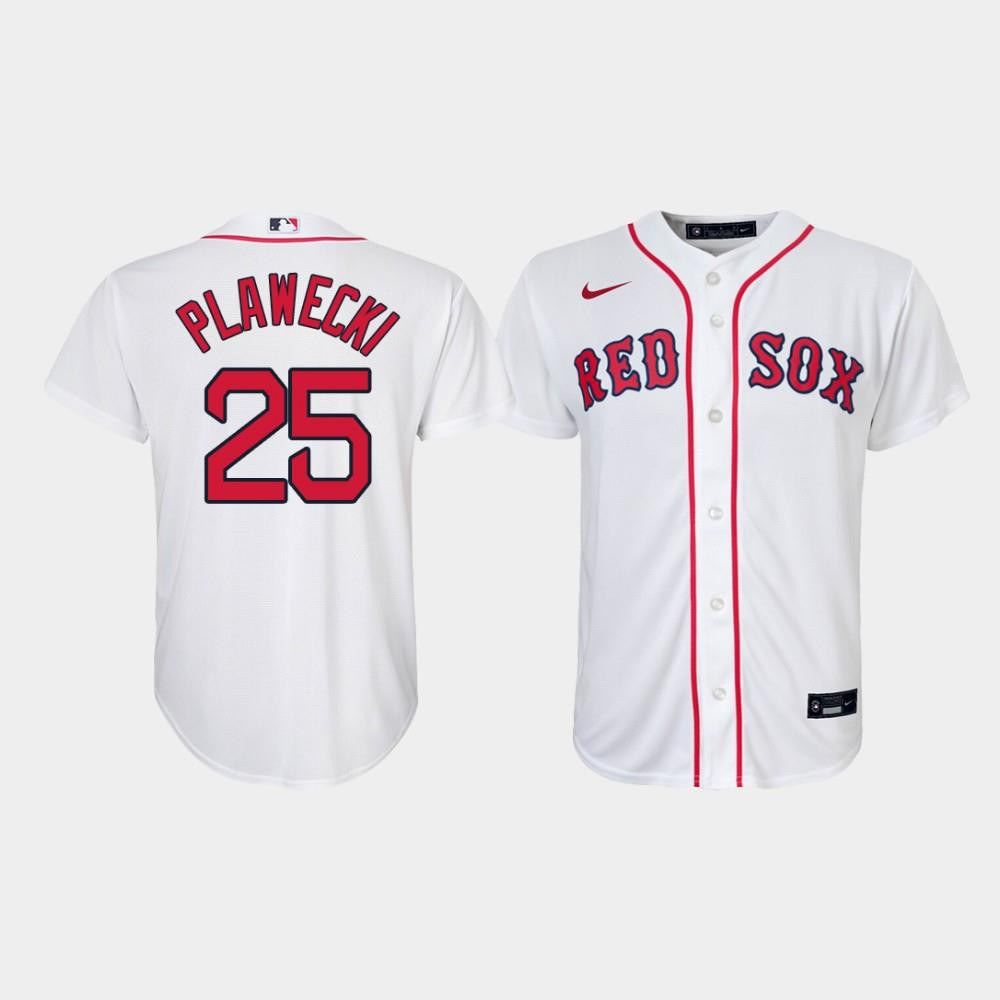 Youth Boston Red Sox Kevin Plawecki 25 White Home Jersey