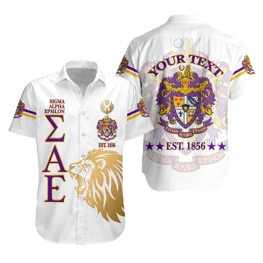 (Custom Personalised) Sigma Alpha Epsilon Sae Hawaiian Shirt Simple Style – White Lion Ver Lt8