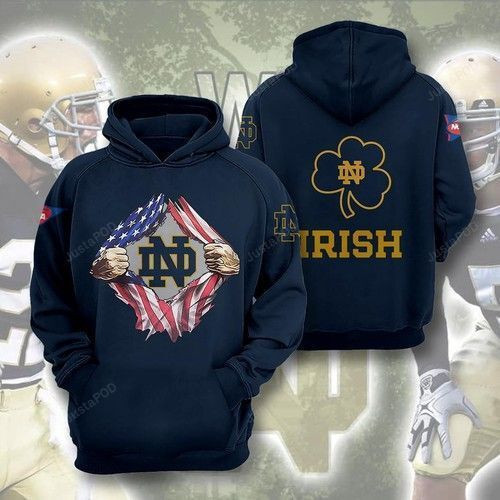 Notre Dame Fighting Irish Ncaa American Ripped Hoodie & Zip Hoodie