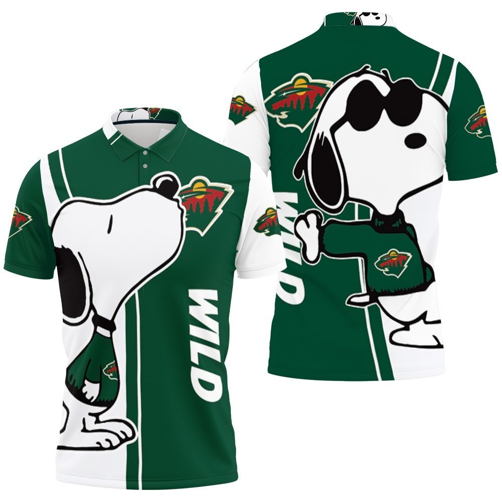 Minnesota Wild Snoopy Lover 3D Printed Polo Shirt