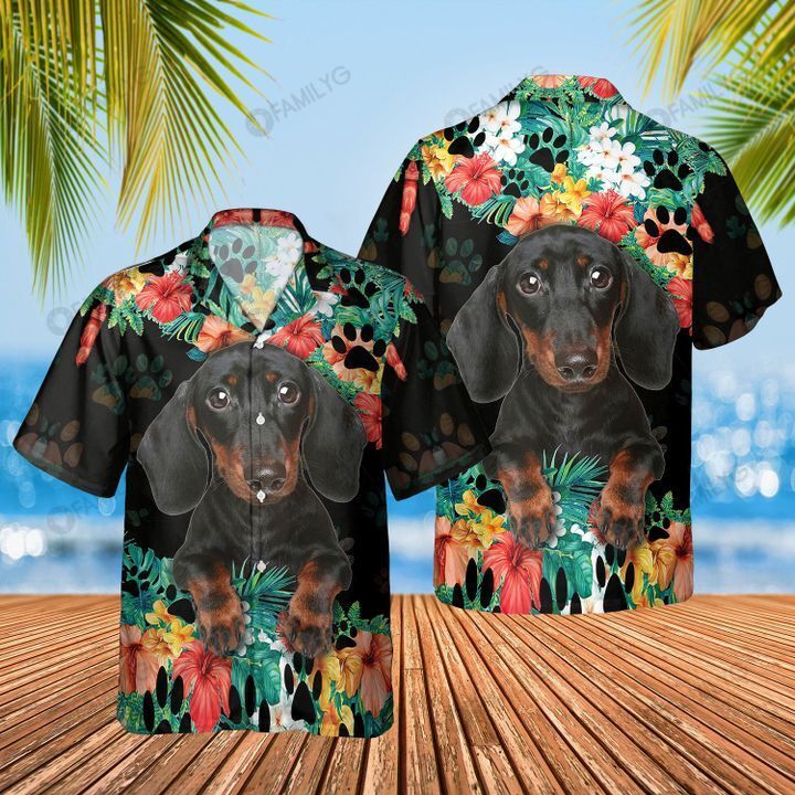 Wiener Dog Hawaiian Shirt – Flower Dachshund Unisex Hawaiian Shirt Summer Hawaiian For Men, Women, Couple