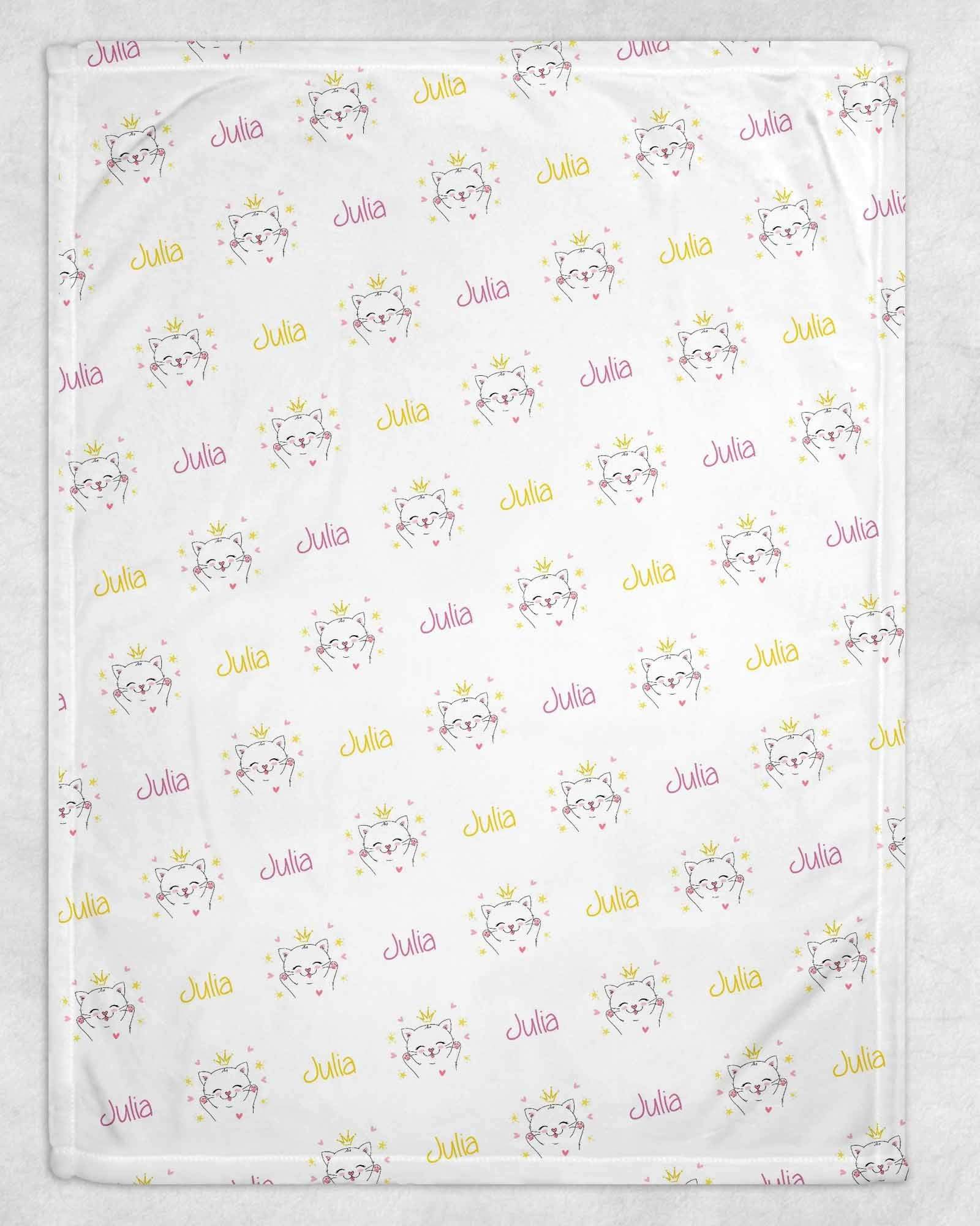 Personalized Kitten Design Soft Micro Fleece Blanket