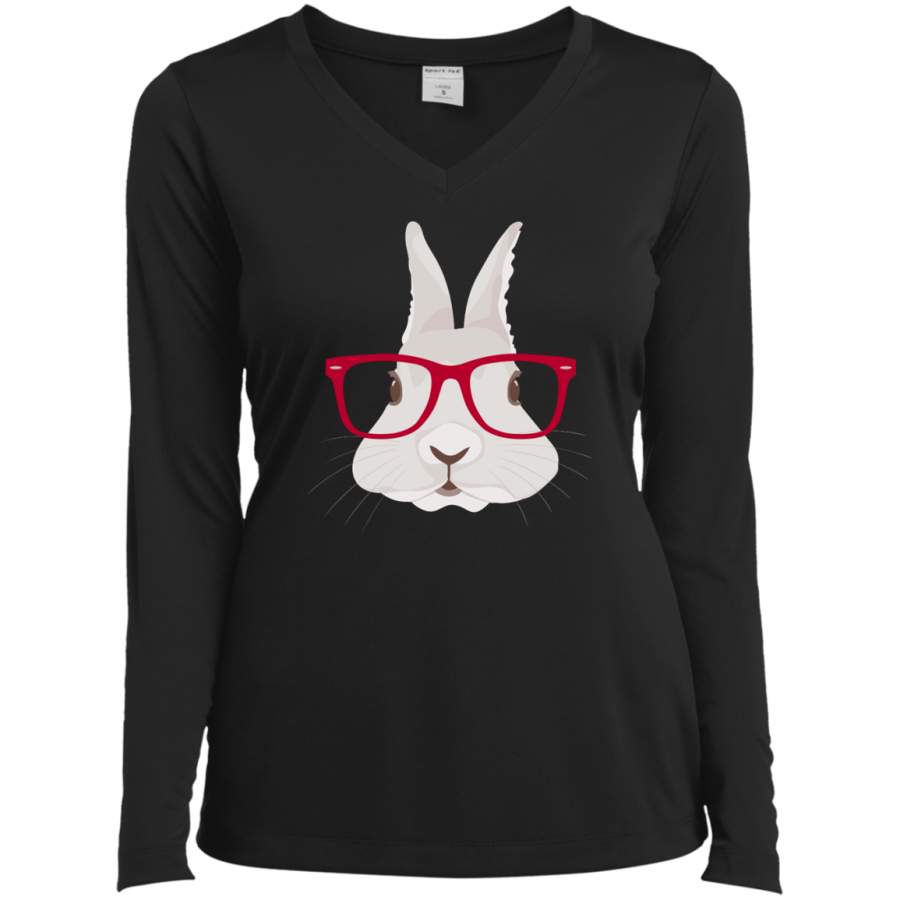 Mother’s Day – Adorable Hipster Emoji Bunny Rabbit – Women LS,Hoodie – TEEEVER