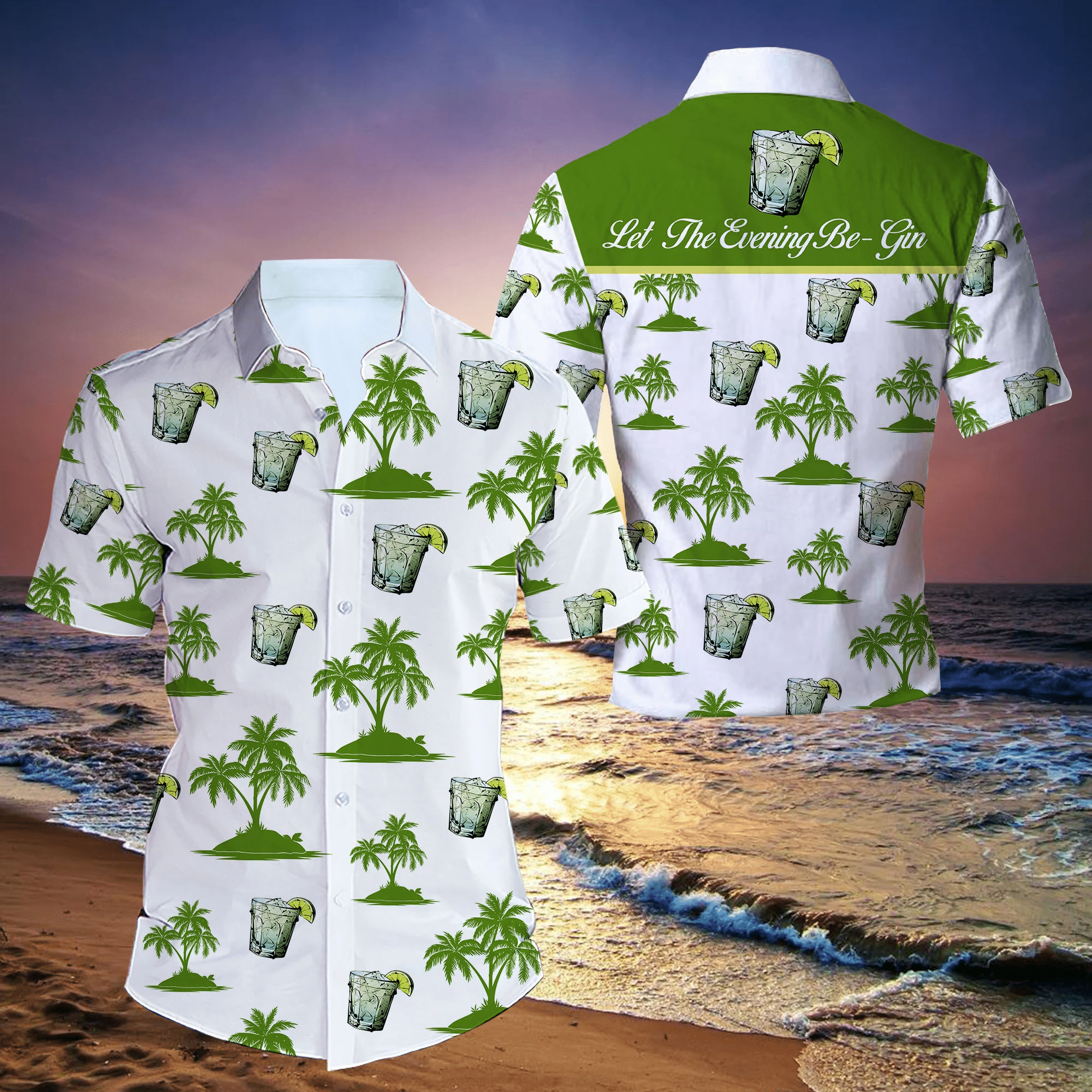 Let The Evening All Over Printed Hawaii Shirt Size S Ha15903