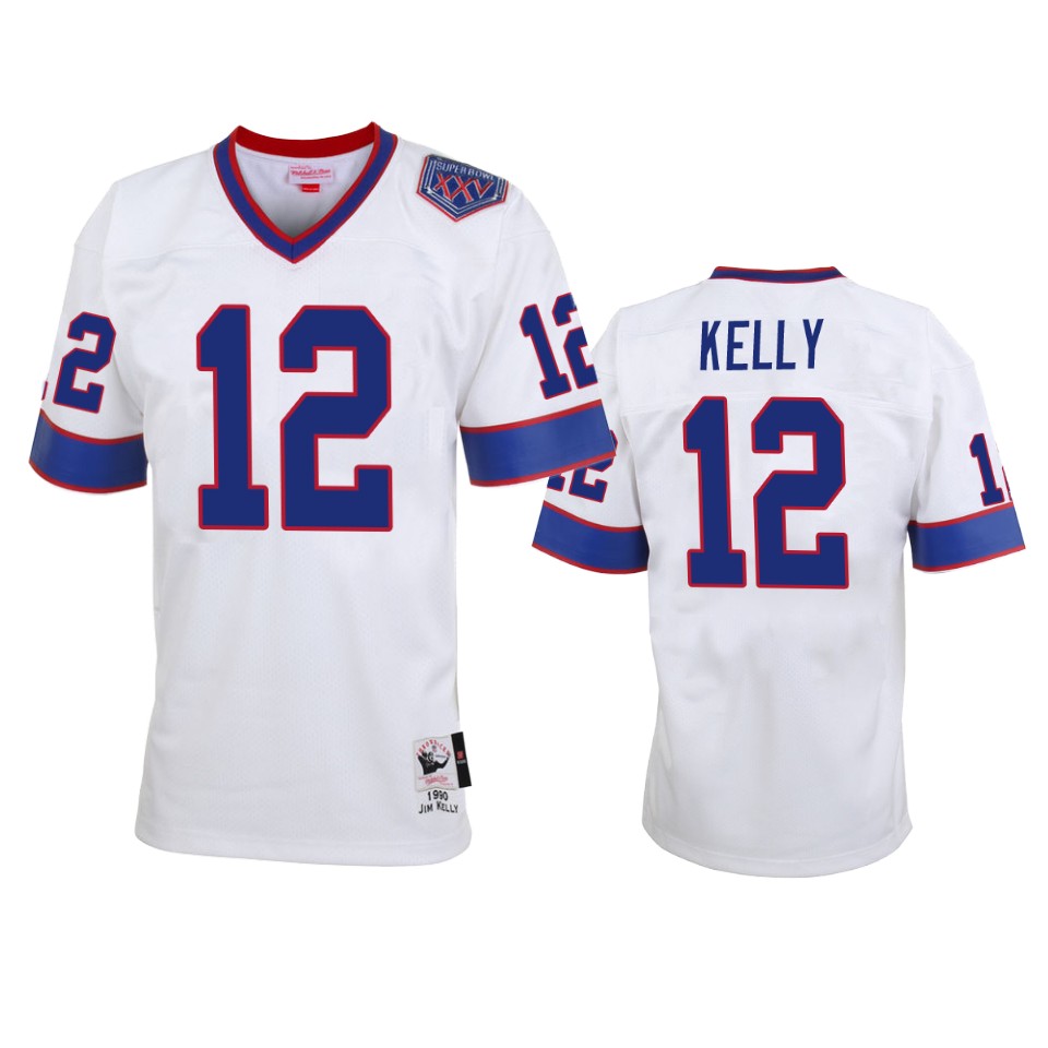 Buffalo Bills Jim Kelly White Vintage Replica Jersey – Mens