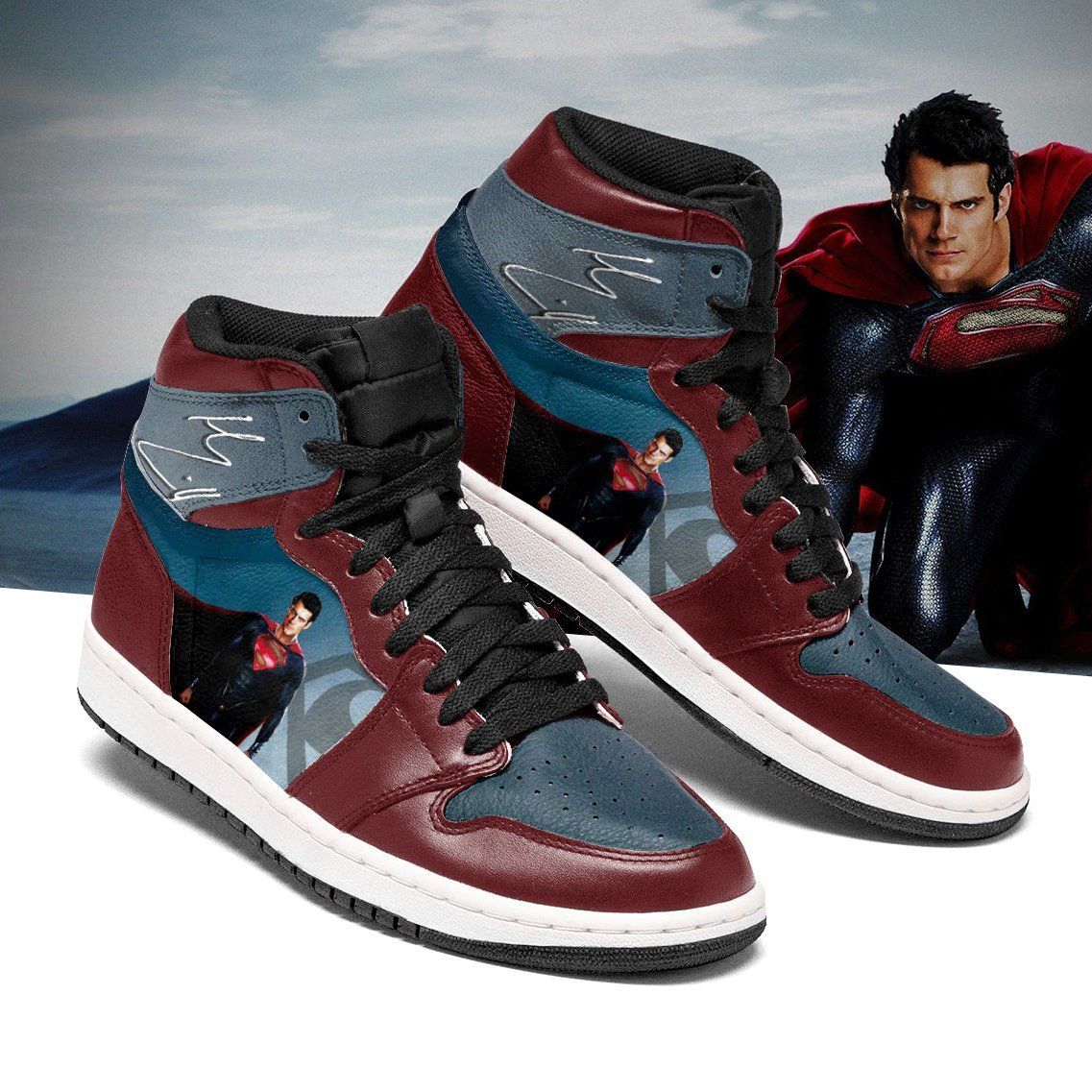 Superman Air Jordan Sport Custom Sneakers