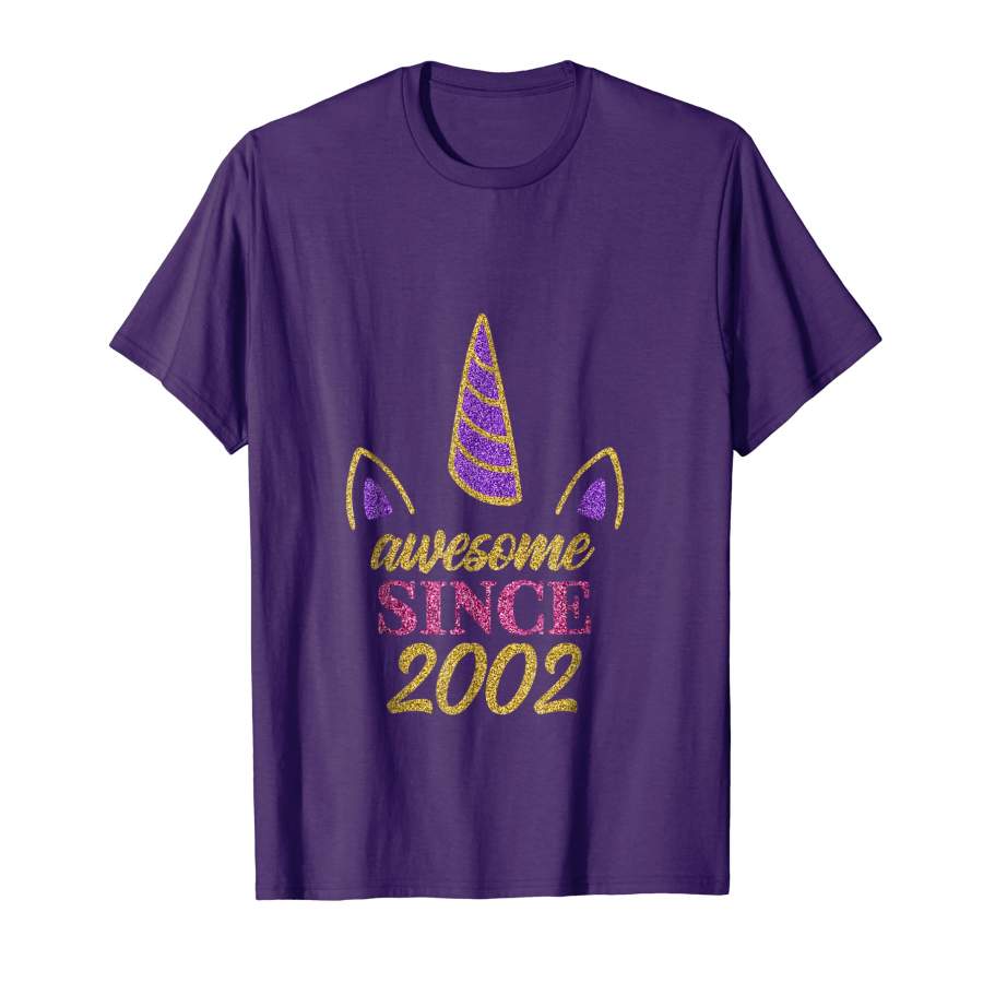 16th Birthday Unicorn Shirt 2002 Gift Girls 16 Years Old