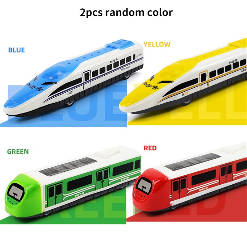2Pcs/lot Windup Pull Back Train Subway Metro Model Toy Random Color alx