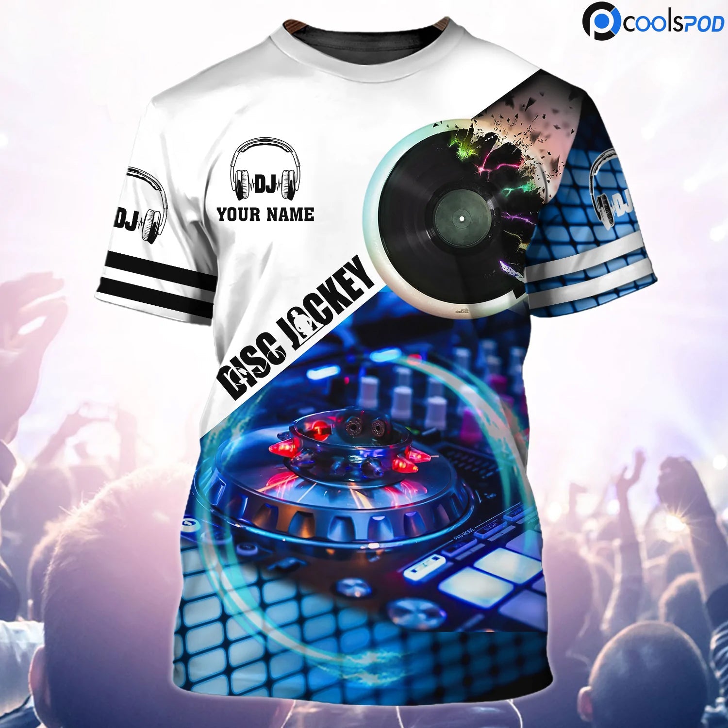 Dj Shirt Men Women, 3D Print Tee Shirt For Disc Jockey Men Women, Custom Dj Tee 3D