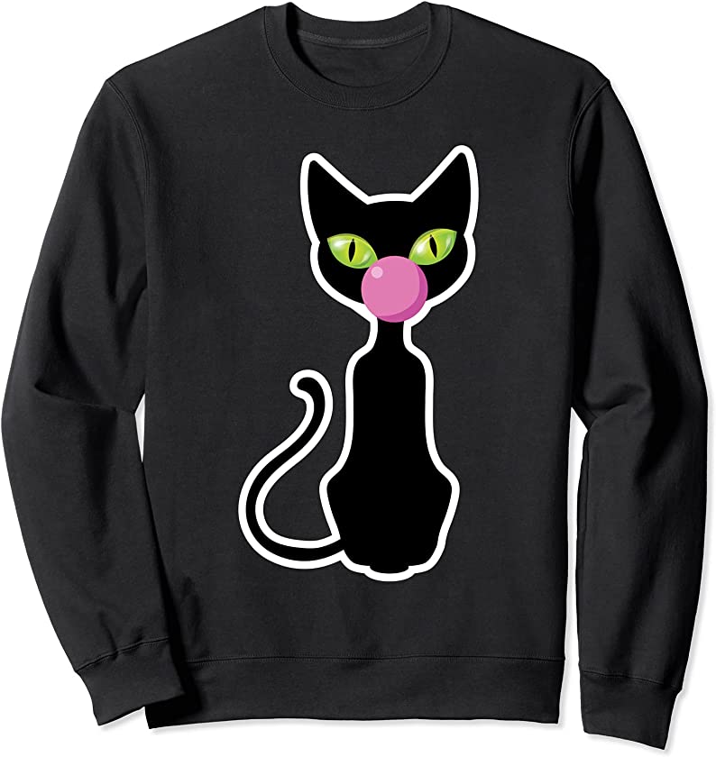 Cute Cat Funny Chewing Bubble Gum Pets Animals Kittens Lover Sweatshirt