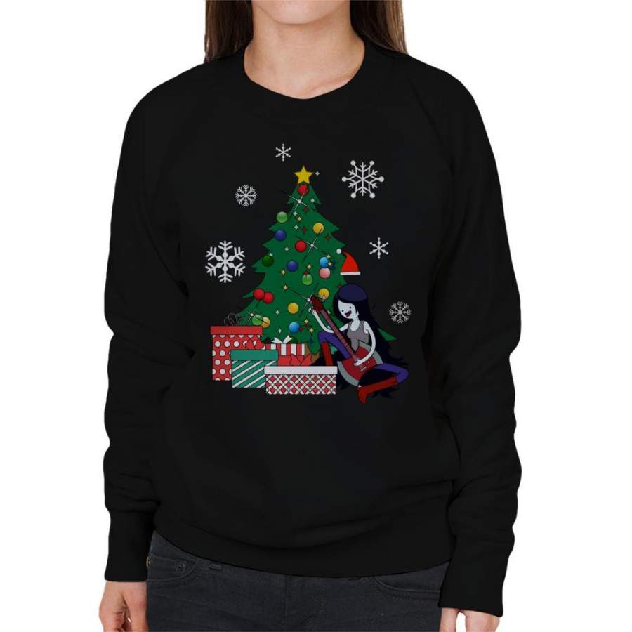 Marceline The Vampire Queen Around The Christmas Tree Women’s Sweatshirt
