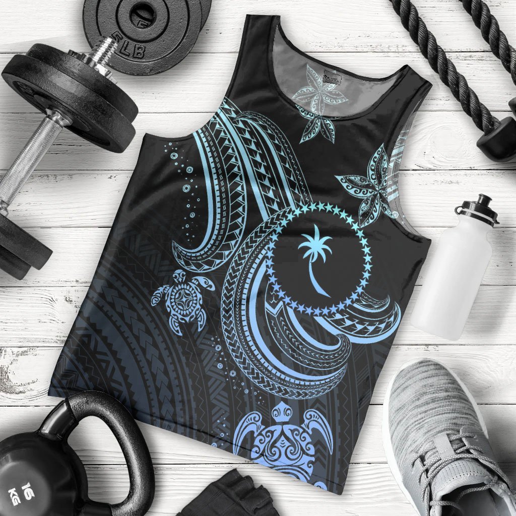 Chuuk Custom Personalised Men’s Tank Top – Blue Turtle – BN26