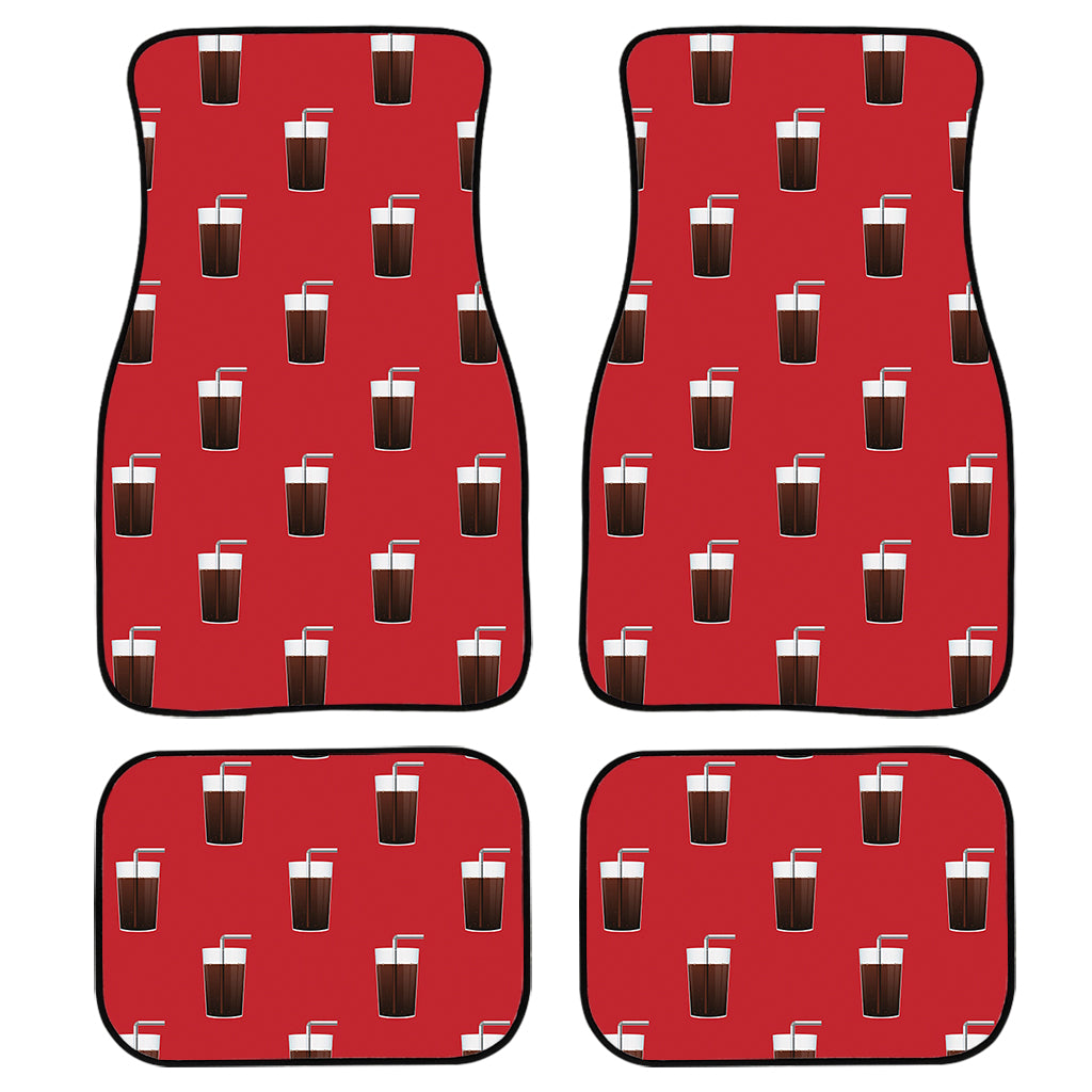 Glass Of Cola Pattern Print Front And Back Car Floor Mats, Front Car Mat