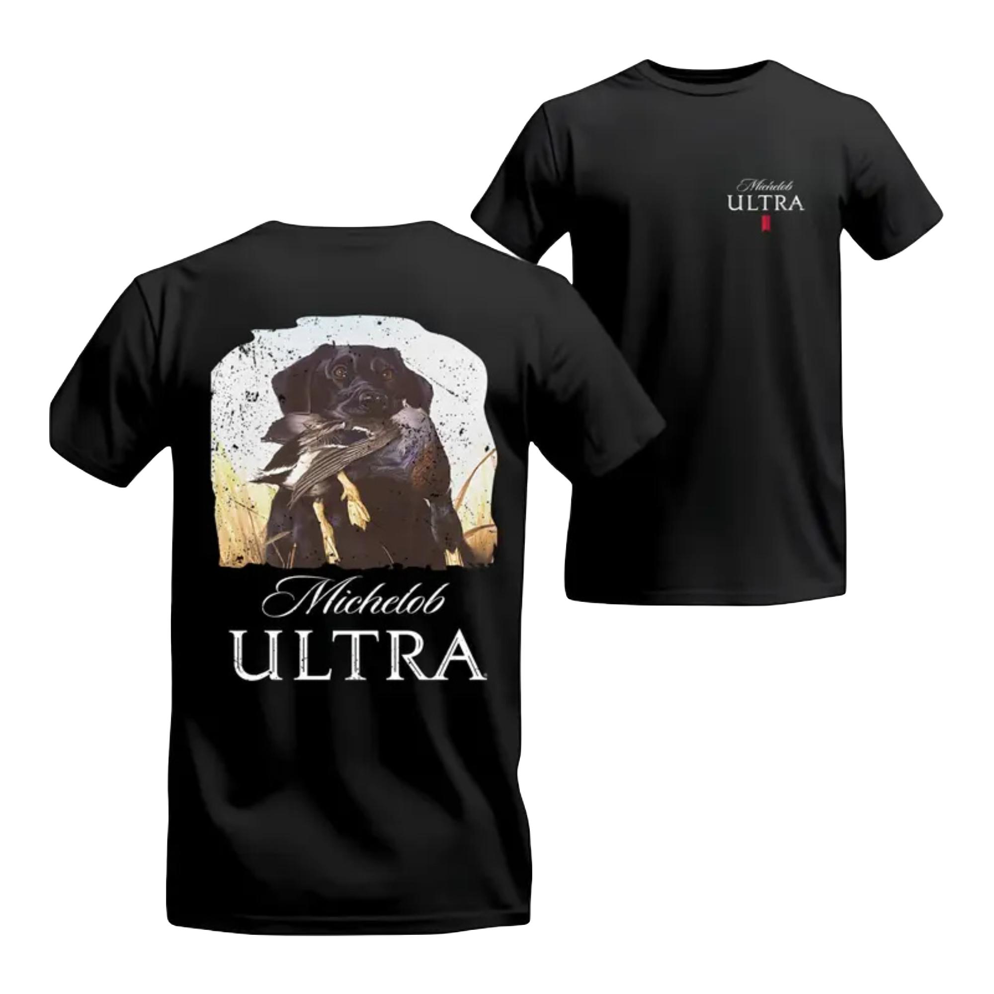 Michelob Ultra Hunting Tee, Labrador Retriever & Duck Graphic Tee, Men’s Hunting Apparel, Outdoor Enthusiast Shirt, Casual Cotton Comfort XF, Tiktok Shop