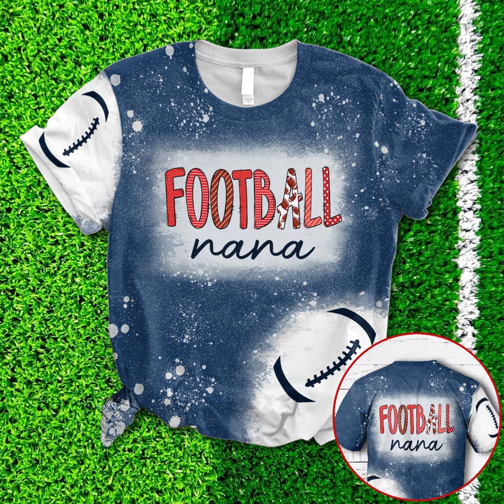 Personalized Football Mama And Grandma Printed Bleach All Over Print Shirts, 3D Hoodie, Sweatshirt, Shirt And Polo For Mom And Grandma Hn98 Huts