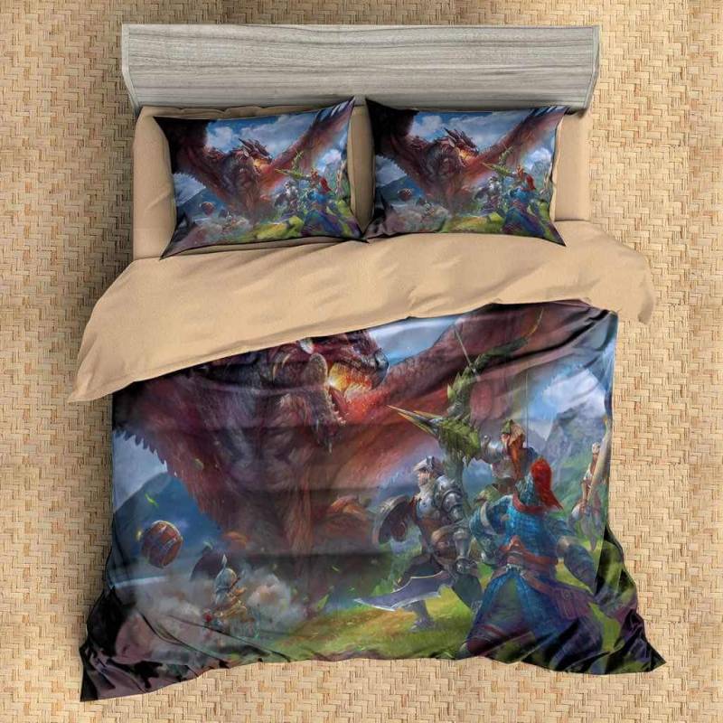 3D Customize Monster Hunter Bedding Set Duvet Cover Set Bedroom Set Bedlinen