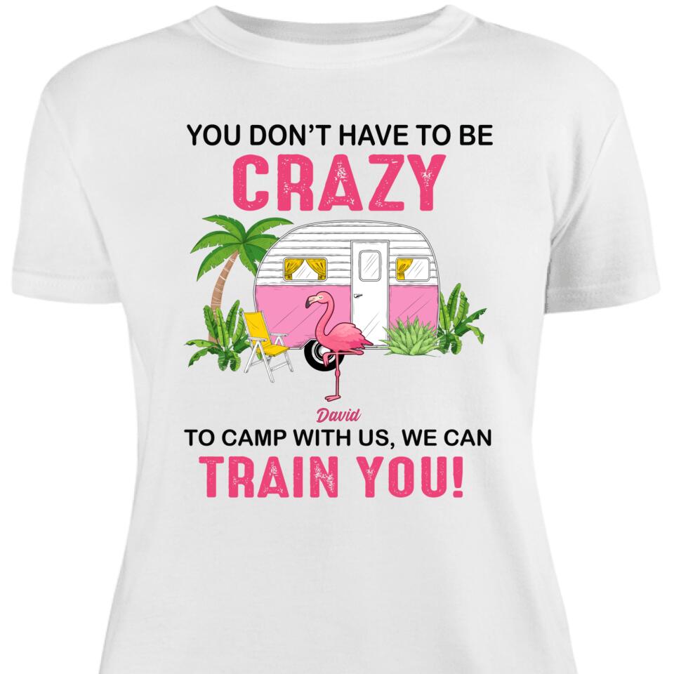 Personalized Camping Friends Flamingo Women Shirt, Custom Summer Beach – Trending Personalized