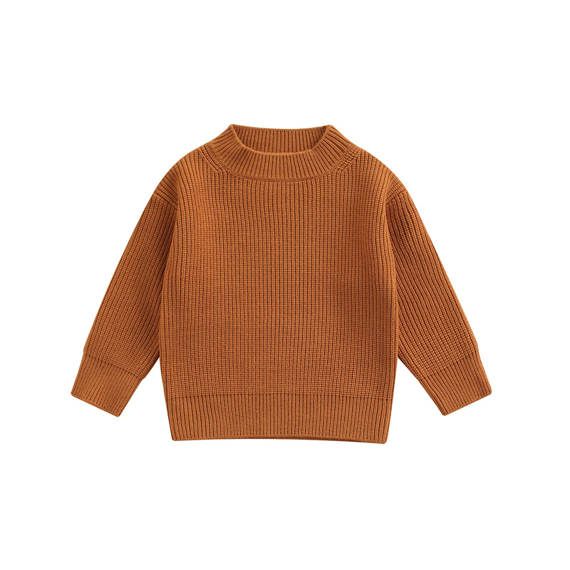 Blotona Newest Newborn Baby Girl Boy Knitted Long Sleeve Autumn Winter Sweater Solid Loose Pullover Casual Top Kids Clothes 0-6Y alx