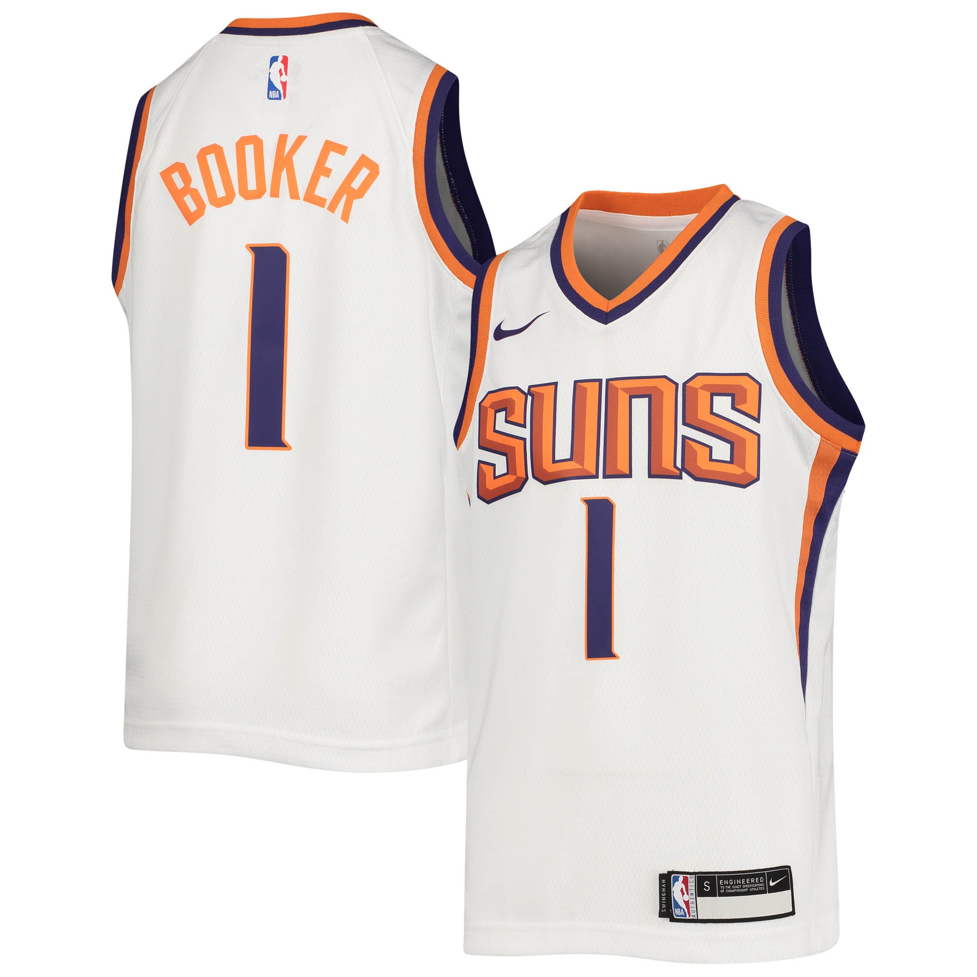 Youth Devin Booker White Phoenix Suns Swingman Jersey – Association Edition