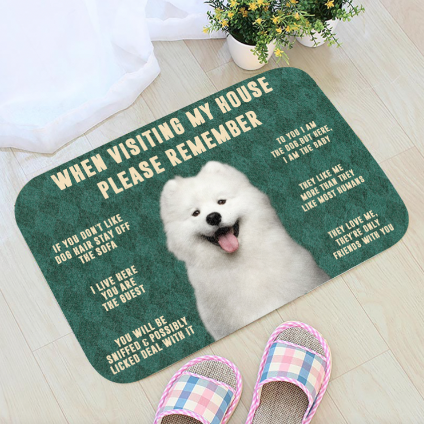 3D Please Remember Samoyed House Rules Custom Doormat