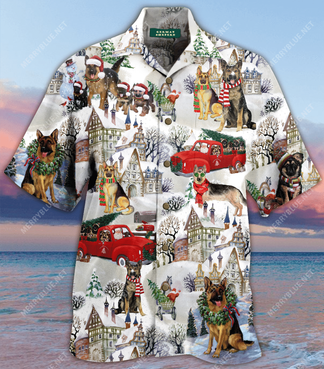 All I Want For Christmas Are German Shepherds Unisex Hawaiian Shirt