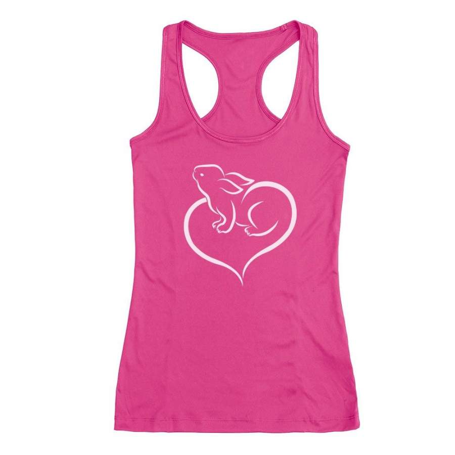 Love Heart Bunny Racerback Tank Top