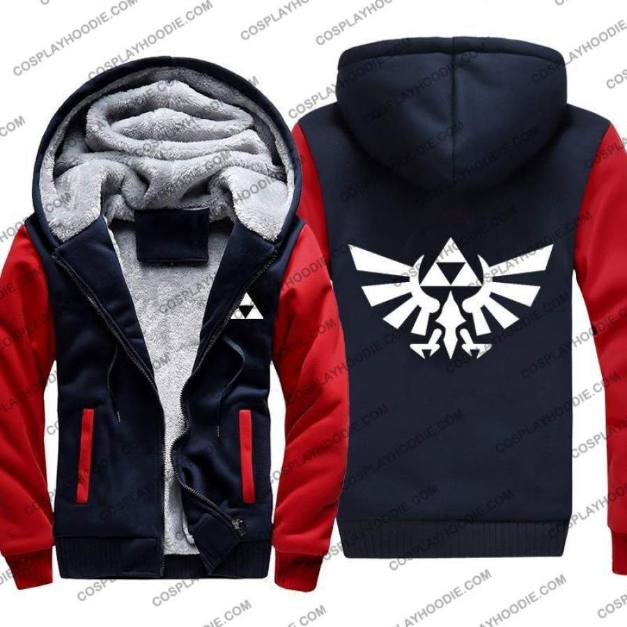 Zelda Link Symbol Fleece Winter Hoodie Jacket