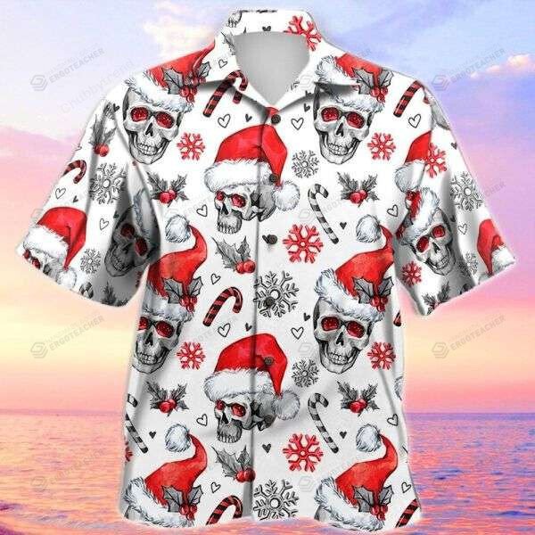 Skull Christmas All Over Hawaii Shirt Ha91593