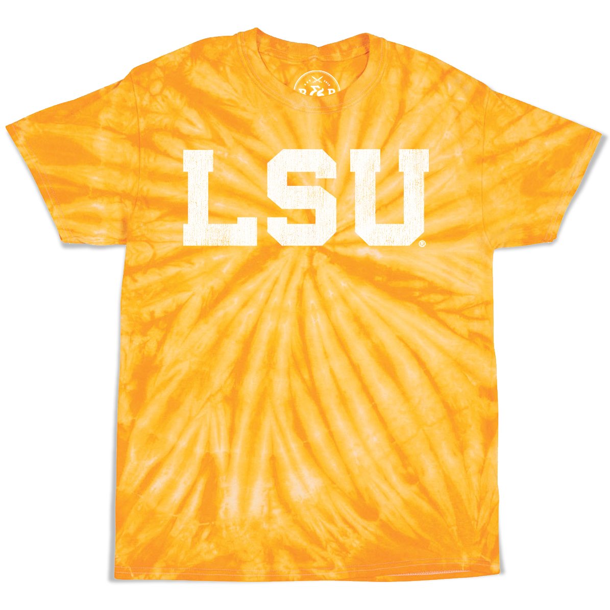 B&B Dry Goods Lsu Tigers Athletic Block Heavyweight Tie-Dye T-Shirt – Gold Spiral