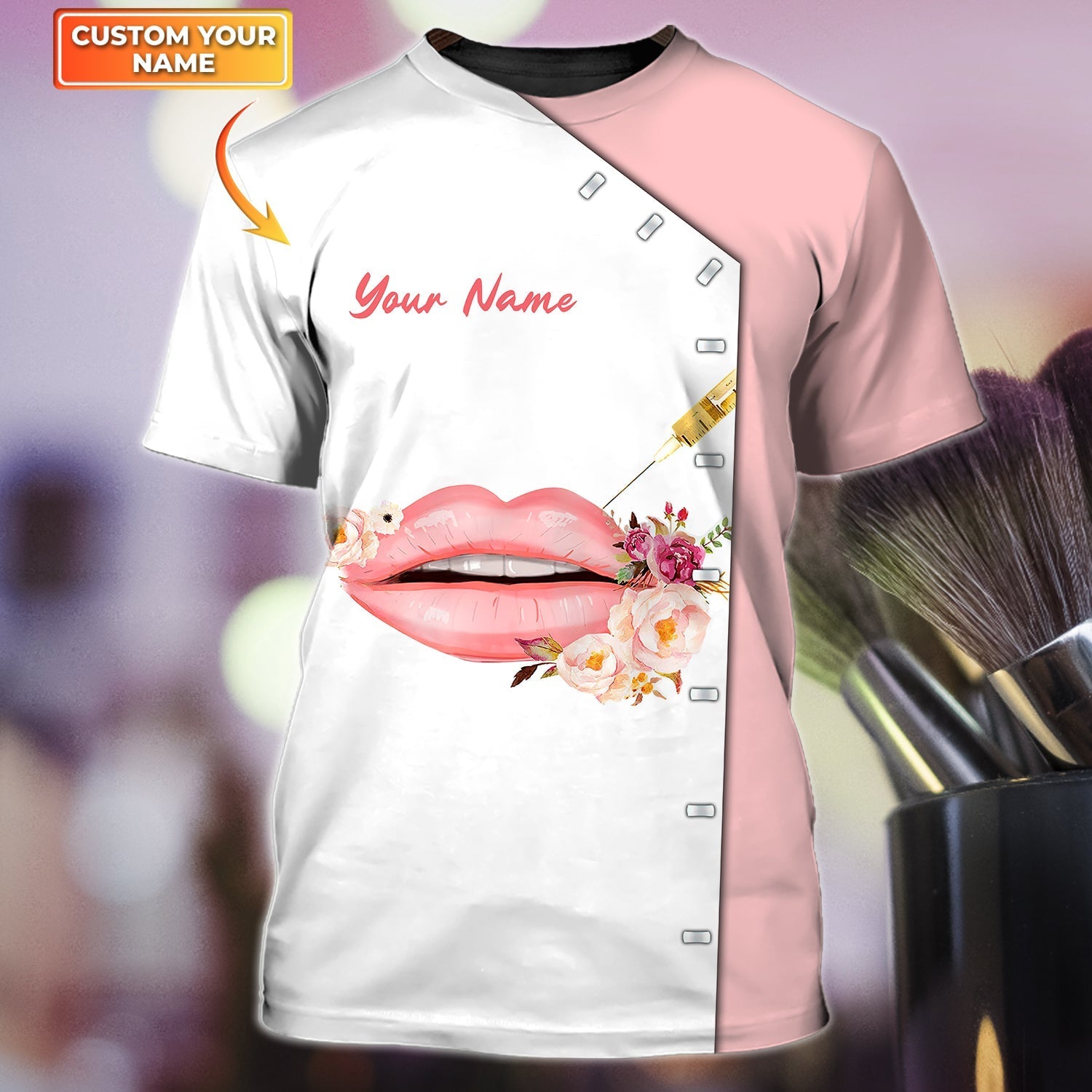 Beauticians Personalized 3D Tshirt, Women Beautician Shirt, Lips On T Shirt