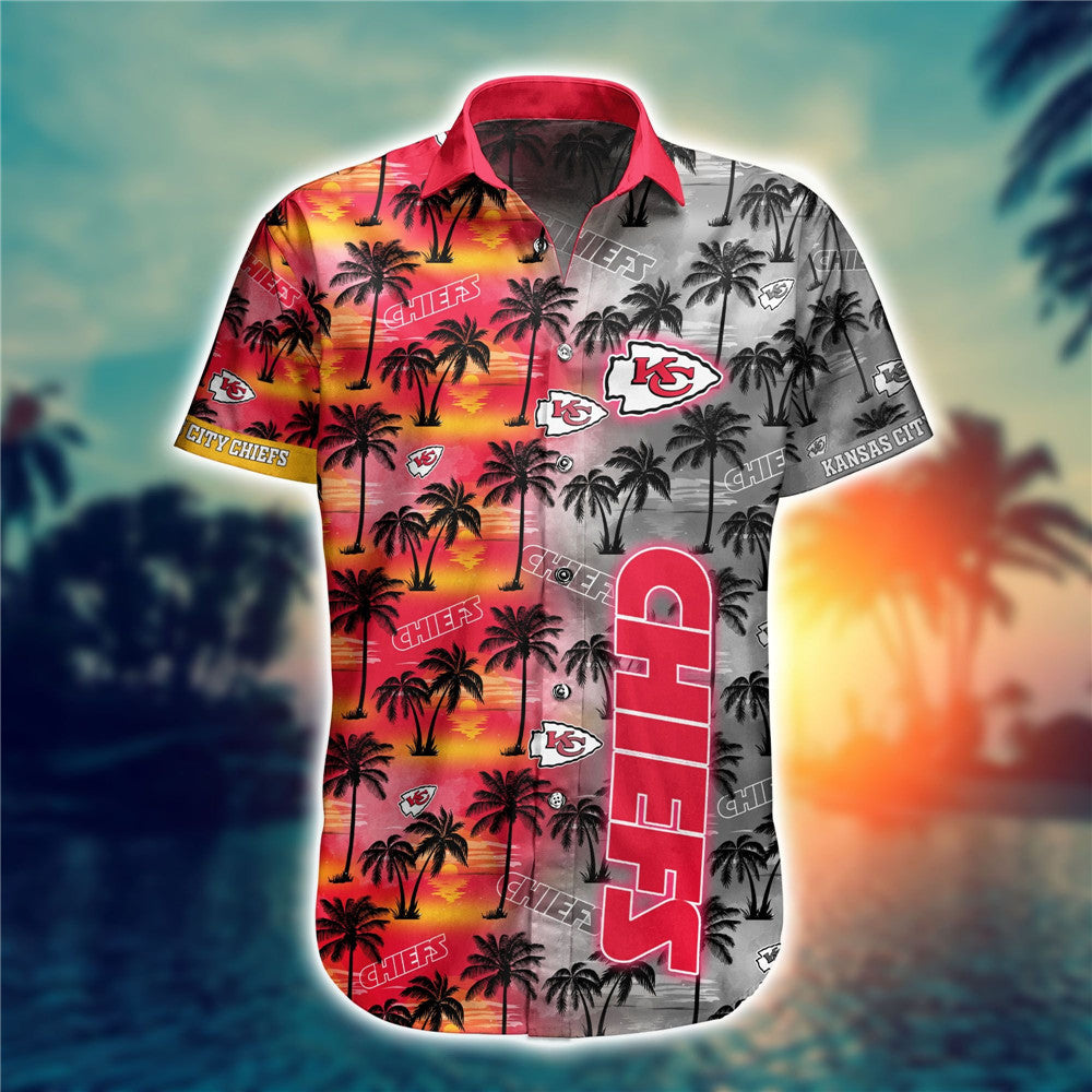 Kansas City Chiefs Hawaii Shirt Palm Tree Pattern Ha6654