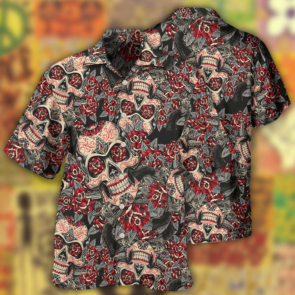 Sugar Skull Floral Hawaii Shirt Ha105956