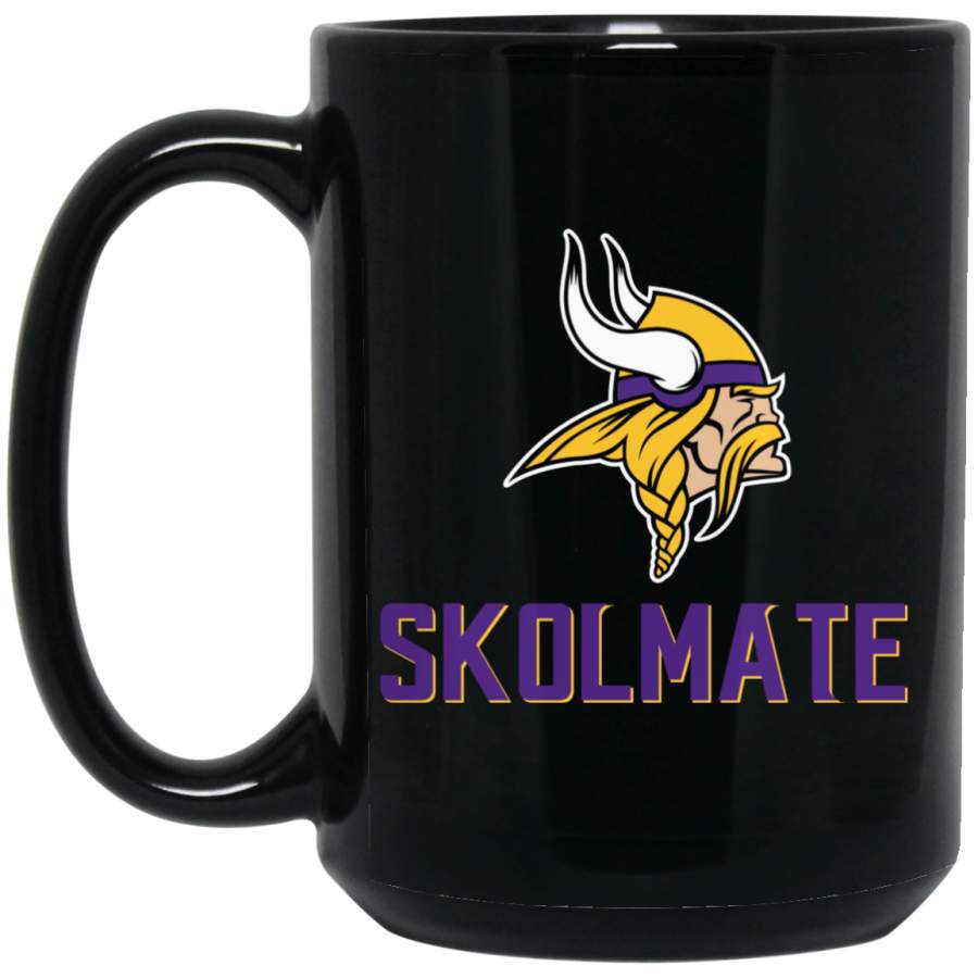 Minnesota Vikings Logo Purple-Yellow Skolmate BM15OZ 15 oz. Black Mug