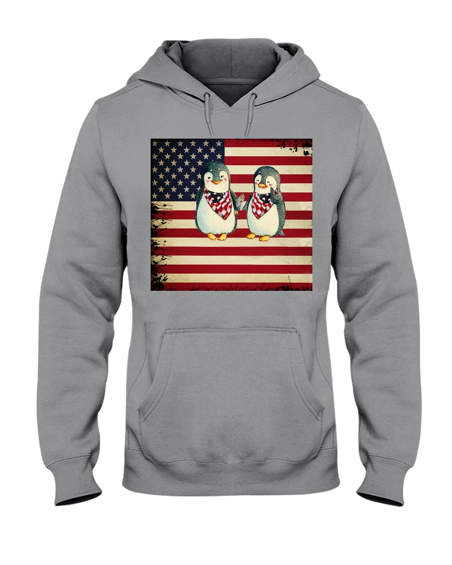 Lovely Phone Case With America Flag Gift For Penguin Lovers Hoodie