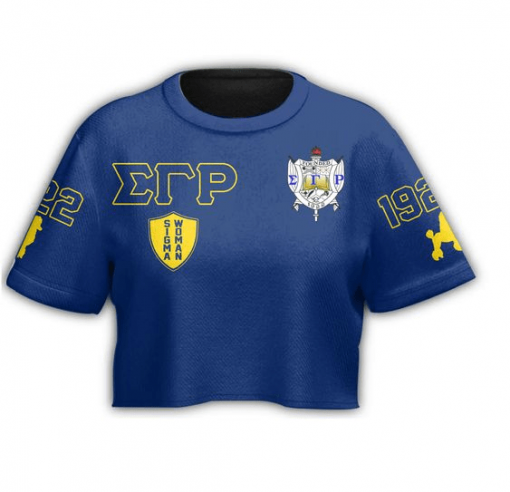 Sigma Gamma Rho 1922 Sigma Woman Blue Crop Top T Shirt