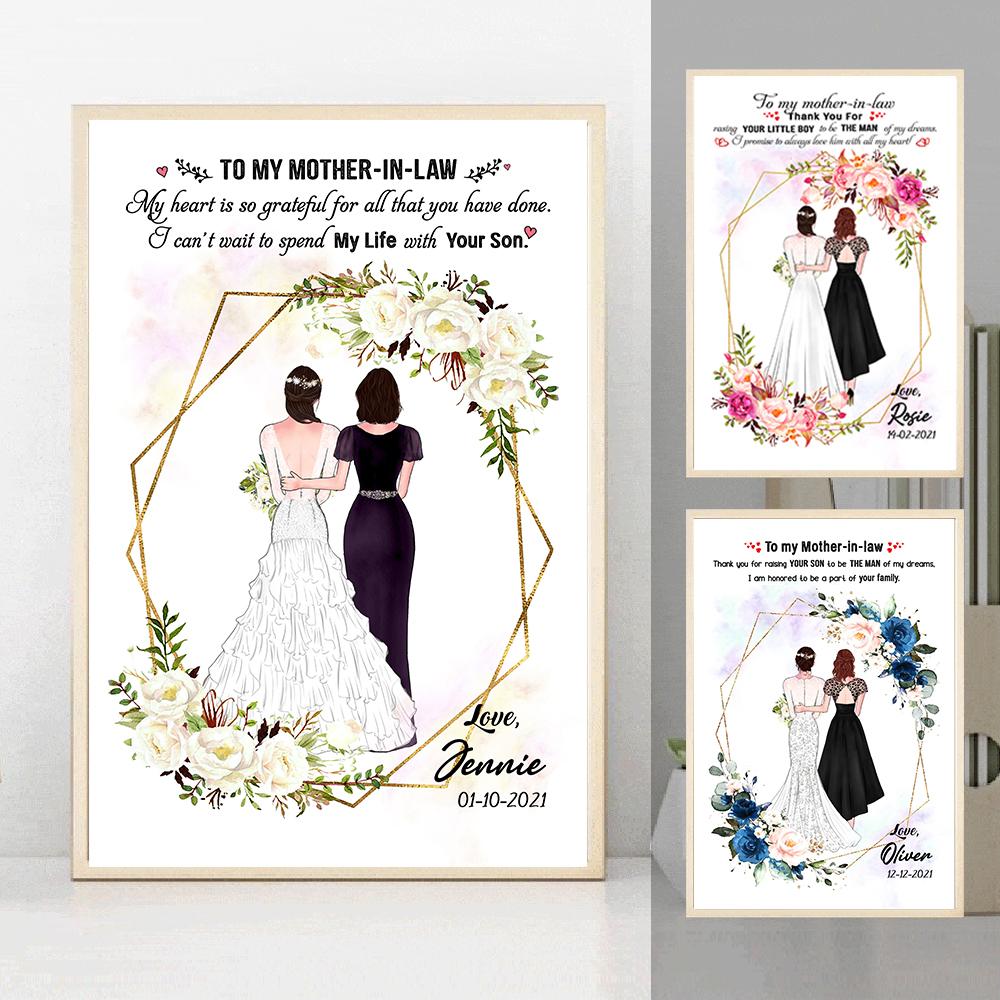 Personalized To My Mother-In-Law Poster To My Mother-In-Law My Heart Is So Grateful For All That You Poster Gift For Mother-In-Law