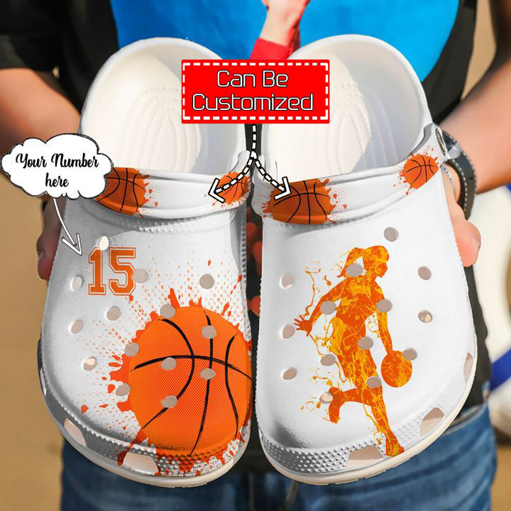Basketball Crocs – Basketball Personalized Passion White Clog Shoes For Men And Women