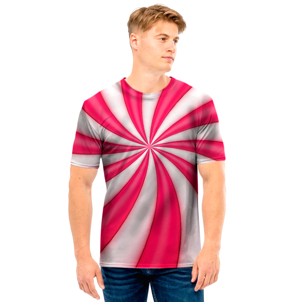 Pink Swirl Candy Print Men’S T-Shirt