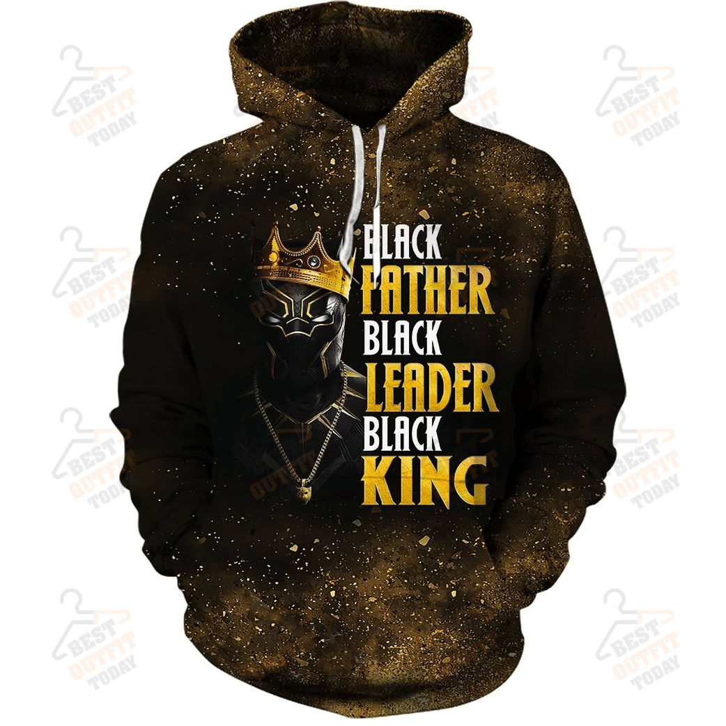 Black Father, Black Leader, Black King Allover Print Hoodie For Men And Women