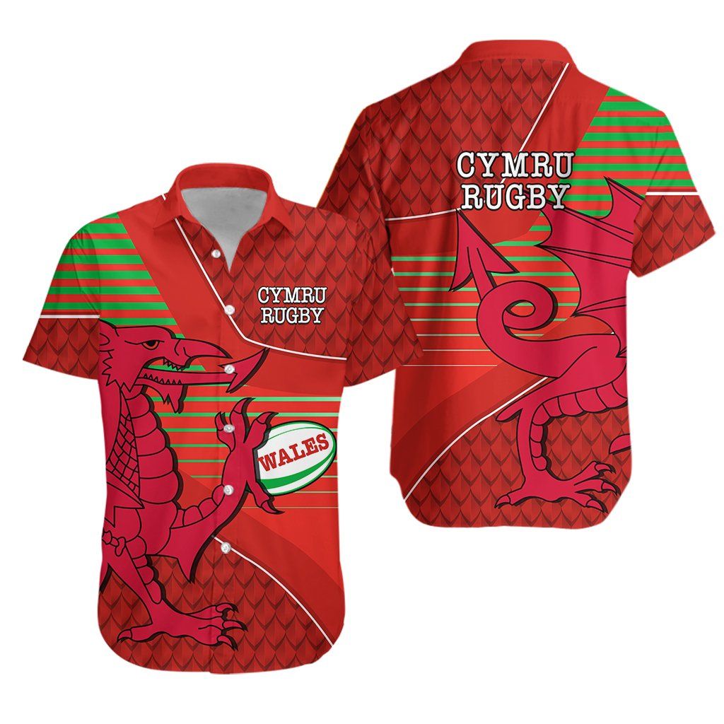 Wales Rugby Hawaii Shirt Dragon Special Cymru Ha38429