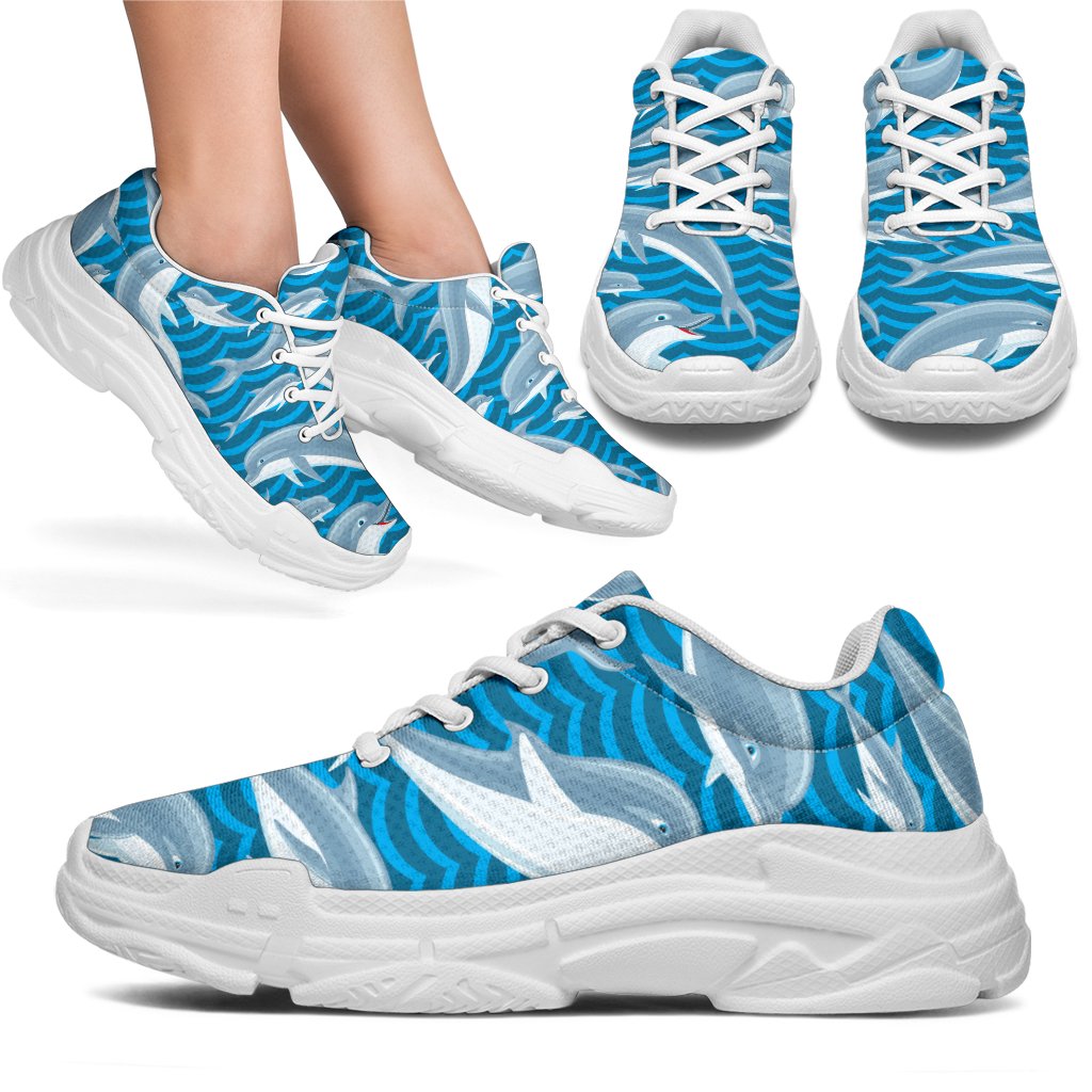 Dolphin Cute Print Pattern Chunky Sneakers