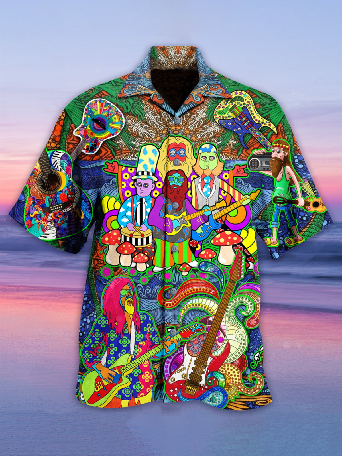 Hawaii Hippie Retro Music Elements Casual Shirt Ha110320