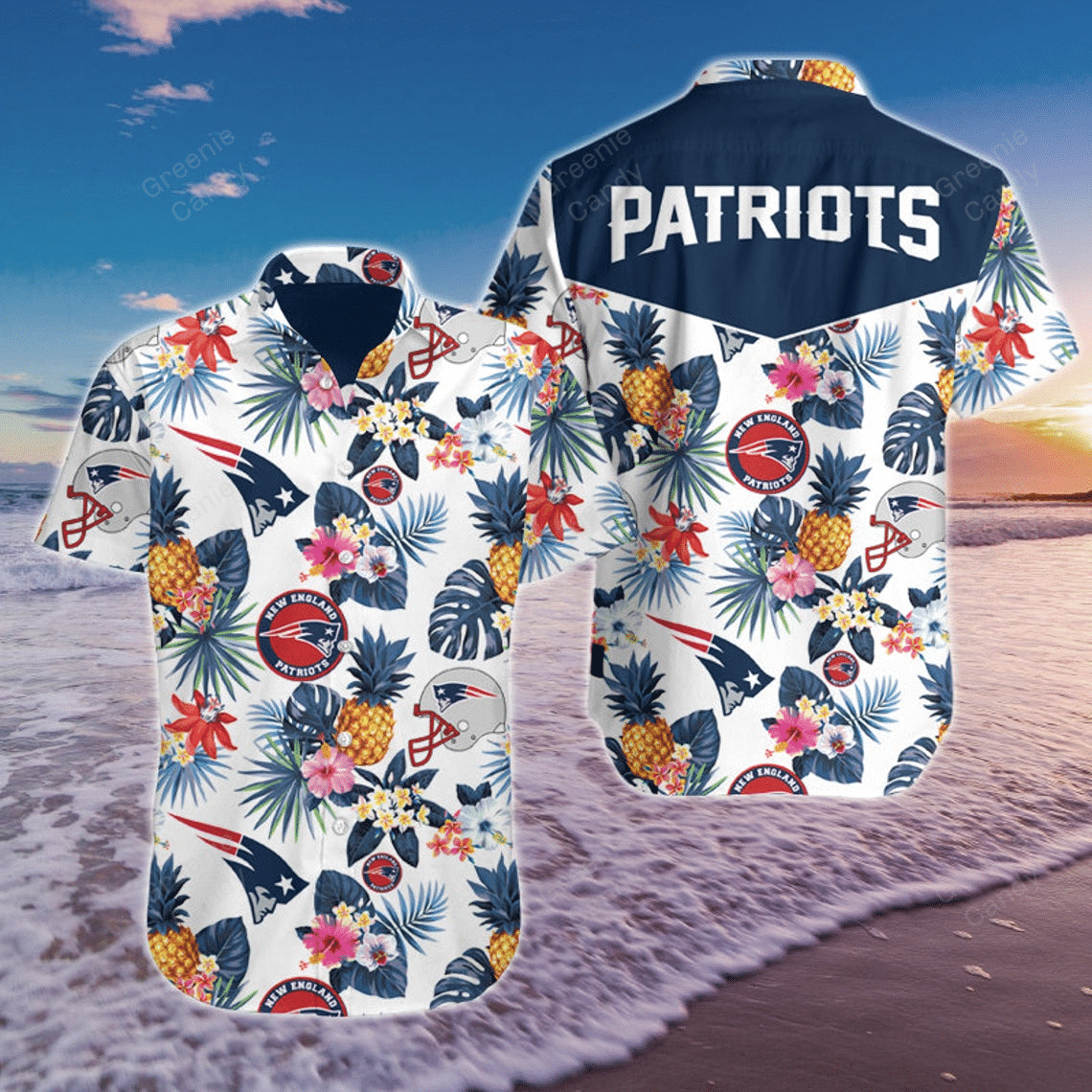 New England Patriots Floral All Over Print 3D Unisex Hawaiian Shirt And Beach Short-Tph