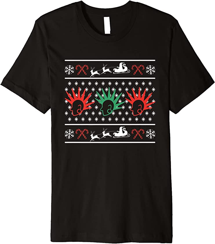 Ugly Christmas Punker Punk Rocker X-Mas Santa Claus New Year Premium T-Shirt