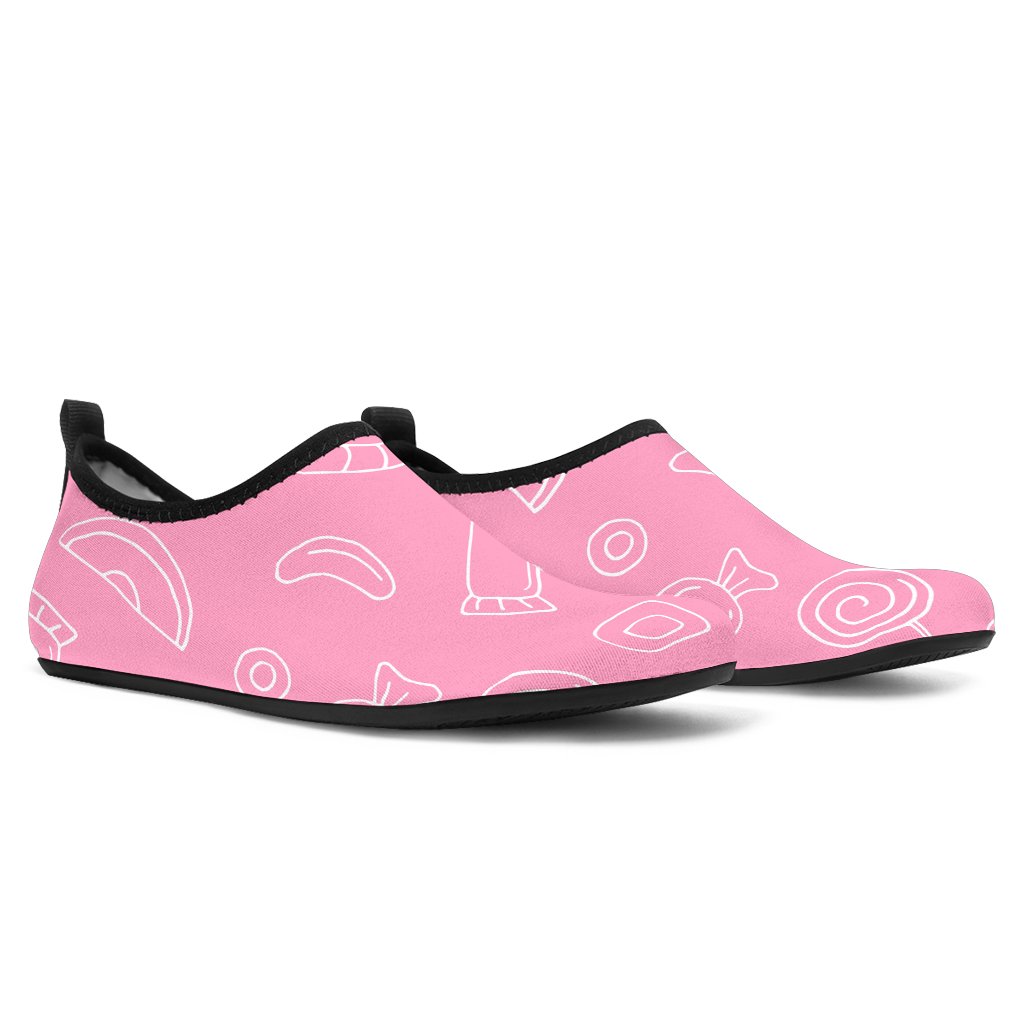 Sweet Candy Pink Background Aqua Shoes